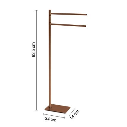 Gedy - TRILLY dvieļu statīvs ar pakaramo, 83,5 cm, bronzas krāsa