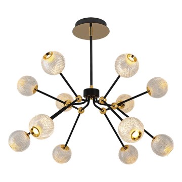 GELA LED piekārtne uz stieples 12xLED/5W/230V 3000K melna/zelta