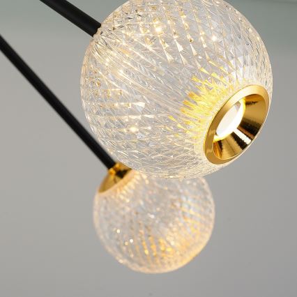 GELA LED piekārtne uz stieples 12xLED/5W/230V 3000K melna/zelta