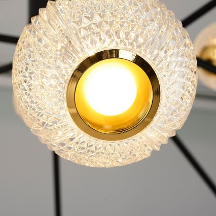 GELA LED piekārtne uz stieples 12xLED/5W/230V 3000K melna/zelta