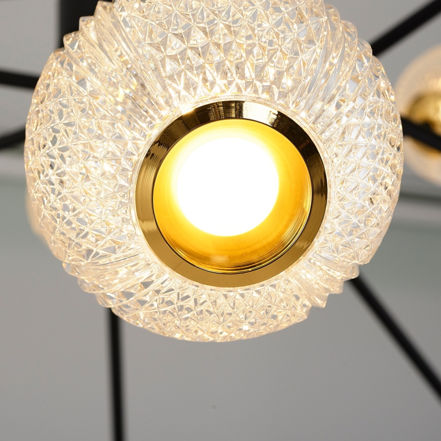 GELA LED piekārtne uz stieples 12xLED/5W/230V 3000K melna/zelta