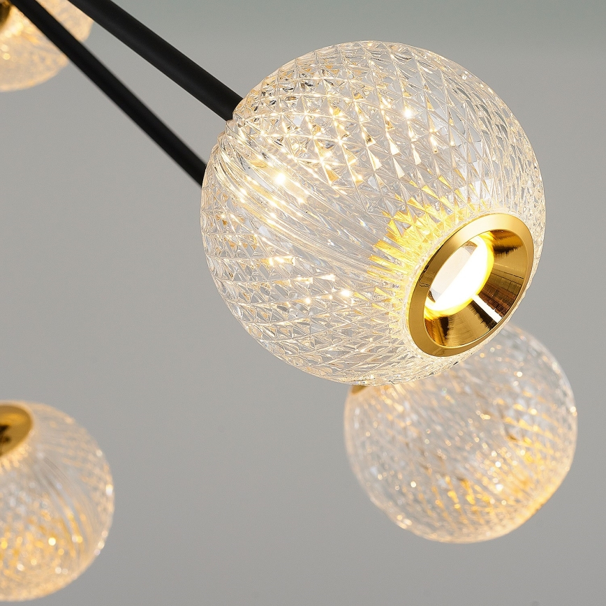 GELA LED piekārtne uz stieples 12xLED/5W/230V 3000K melna/zelta