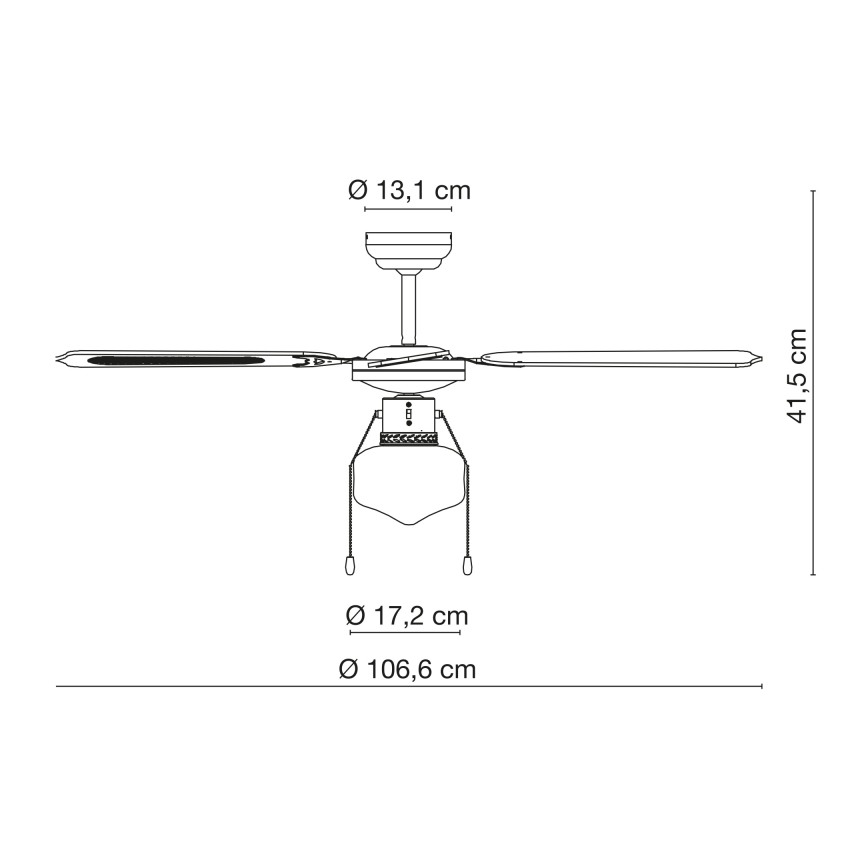 Globo - Griestu ventilators 1xE27/60W/230V