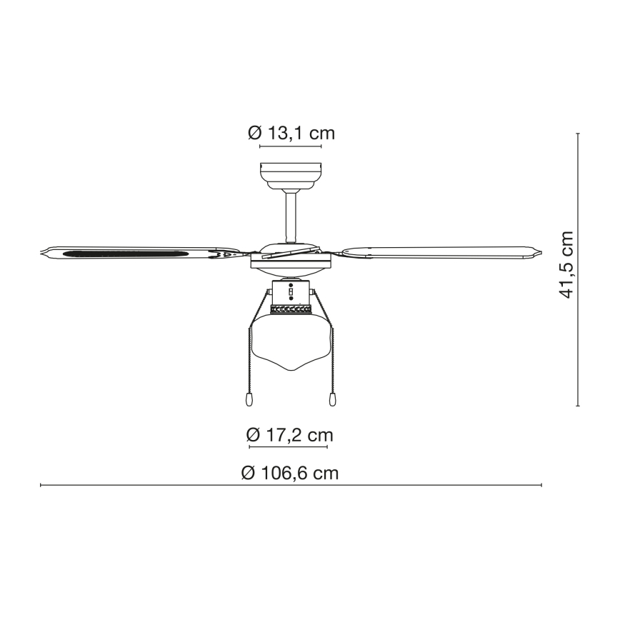 Globo 0309CSW - Griestu ventilators CHAMPION 1xE27/60W/230V