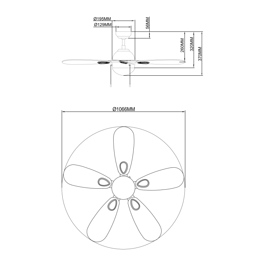 Globo 03180 - Griestu ventilators WADE 1xE14/60W/230V