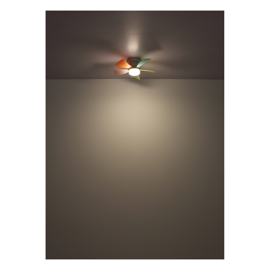 Globo - LED stropu ventilators ar regulējamu apgaismojumu LED/10W/230V 3000-6500K daudzkrāsains + tālvadības pults