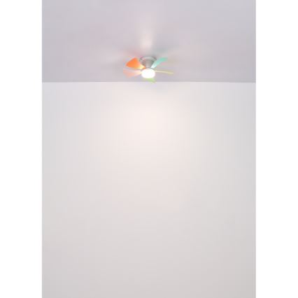 Globo - LED stropu ventilators ar regulējamu apgaismojumu LED/10W/230V 3000-6500K daudzkrāsains + tālvadības pults