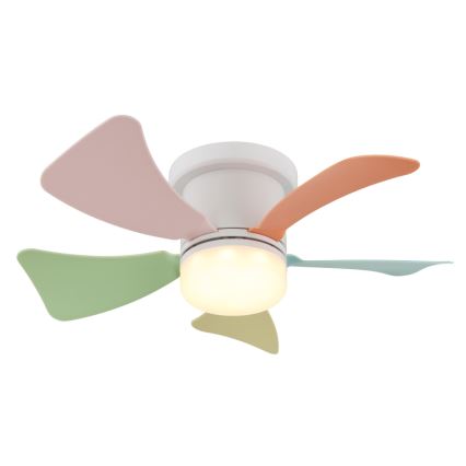 Globo - LED stropu ventilators ar regulējamu apgaismojumu LED/10W/230V 3000-6500K daudzkrāsains + tālvadības pults
