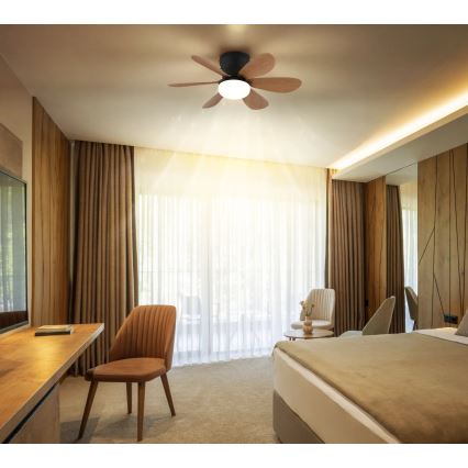 Globo - LED regulējams griestu ventilators LED/5W/230V 2700-6500K brūns + tālvadības pults