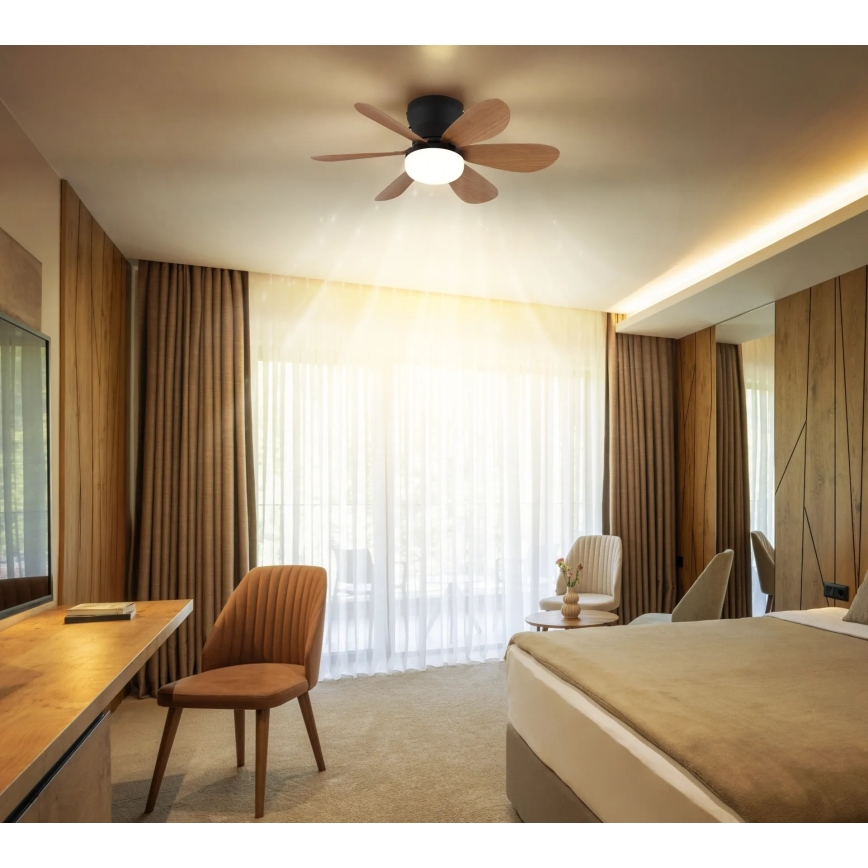 Globo - LED regulējams griestu ventilators LED/5W/230V 2700-6500K brūns + tālvadības pults