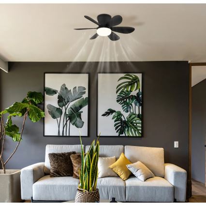 Globo - LED dimējams griestu ventilators LED/5W/230V 2700-6500K melns + tālvadības pults