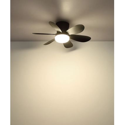 Globo - LED dimējams griestu ventilators LED/5W/230V 2700-6500K melns + tālvadības pults