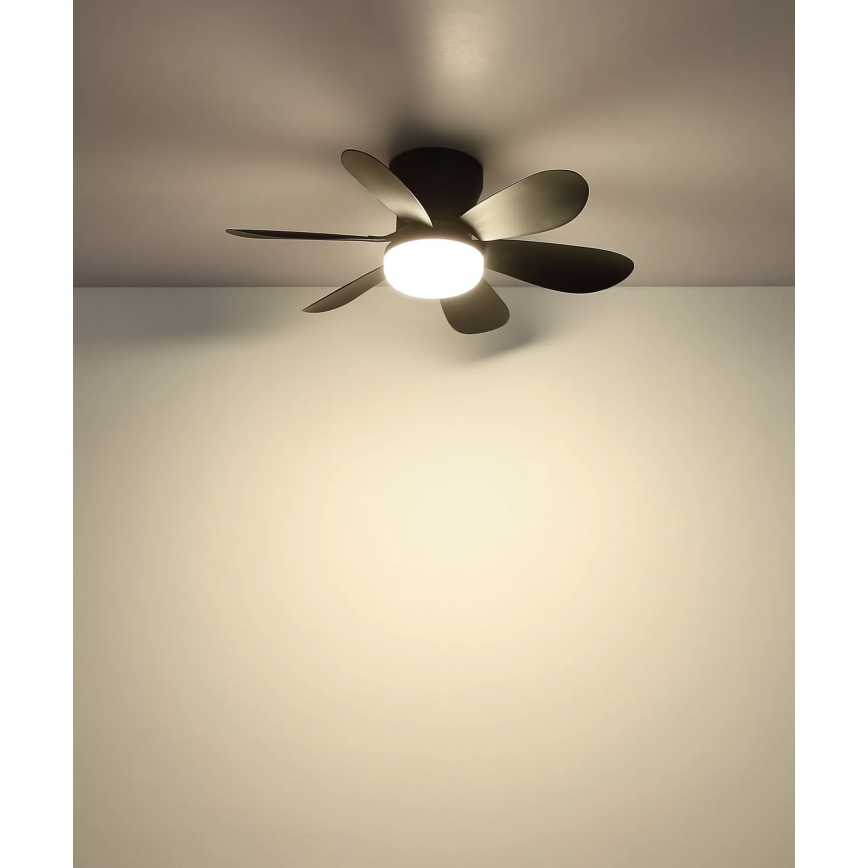 Globo - LED dimējams griestu ventilators LED/5W/230V 2700-6500K melns + tālvadības pults