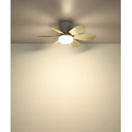 Globo - LED dimējams griestu ventilators LED/5W/230V 2700-6500K bēšs + tālvadība