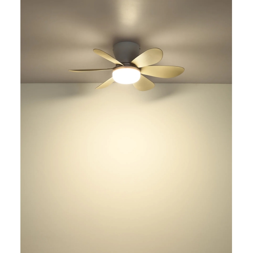 Globo - LED dimējams griestu ventilators LED/5W/230V 2700-6500K bēšs + tālvadība