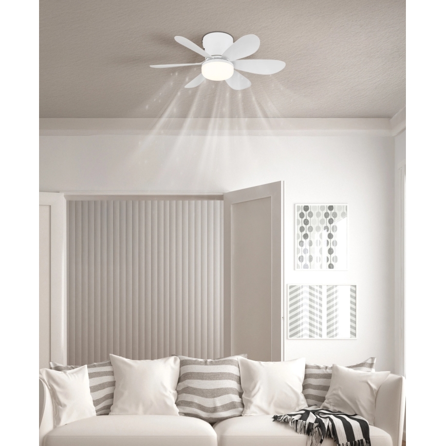 Globo - LED griestu ventilators ar regulējamu spilgtumu LED/5W/230V 2700-6500K balts + tālvadība
