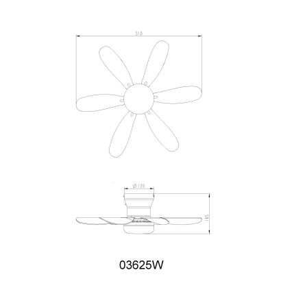 Globo - LED griestu ventilators ar regulējamu spilgtumu LED/5W/230V 2700-6500K balts + tālvadība