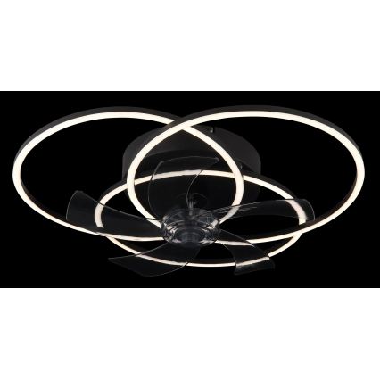 Globo - griestu ventilators ar regulējamu LED apgaismojumu LED/40W/230V 3000-6500K melns + ar tālvadības pulti