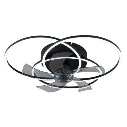 Globo - griestu ventilators ar regulējamu LED apgaismojumu LED/40W/230V 3000-6500K melns + ar tālvadības pulti