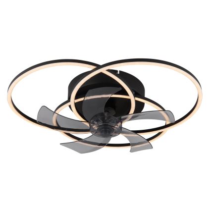 Globo - griestu ventilators ar regulējamu LED apgaismojumu LED/40W/230V 3000-6500K melns + ar tālvadības pulti