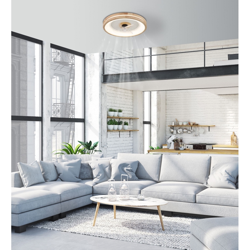 Globo - LED Aptumšojama griestu lampa ar ventilatoru LED/30W/230V 2700-6500K brūna + tālvadības pults