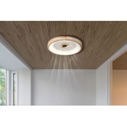 Globo - LED Aptumšojama griestu lampa ar ventilatoru LED/30W/230V 2700-6500K brūna + tālvadības pults