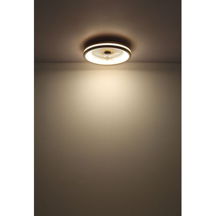 Globo - LED Aptumšojama griestu lampa ar ventilatoru LED/30W/230V 2700-6500K brūna + tālvadības pults
