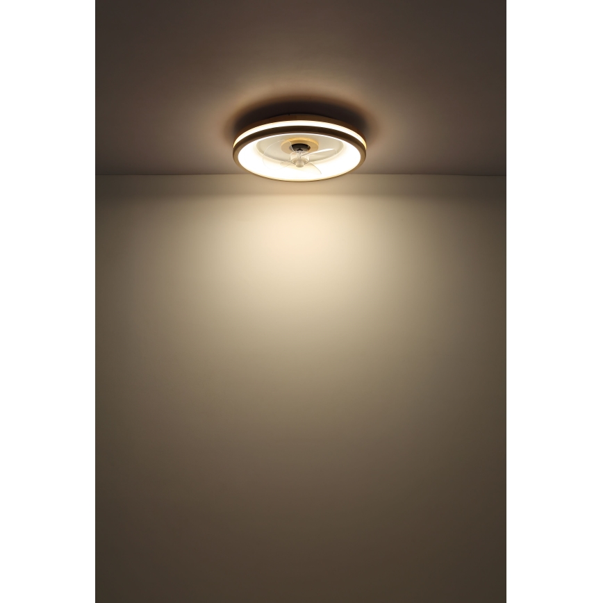 Globo - LED Aptumšojama griestu lampa ar ventilatoru LED/30W/230V 2700-6500K brūna + tālvadības pults