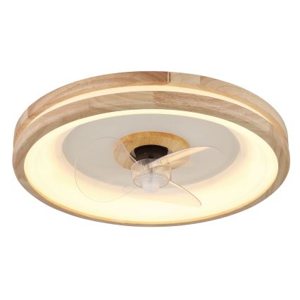 Globo - LED Aptumšojama griestu lampa ar ventilatoru LED/30W/230V 2700-6500K brūna + tālvadības pults