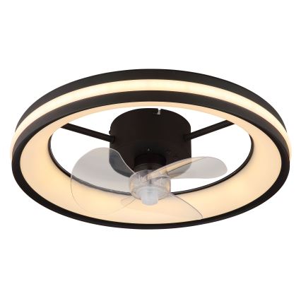 Globo - LED Aptumšojama griestu lampa ar ventilatoru LED/30W/230V 2700-6500K melna + tālvadības pults