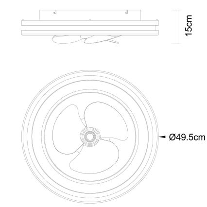 Globo - LED Aptumšojama griestu lampa ar ventilatoru LED/30W/230V 2700-6500K melna + tālvadības pults