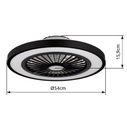 Globo - LED Aptumšojams griestu ventilators LED/45W/230V 3000-6500K + tālvadības pults