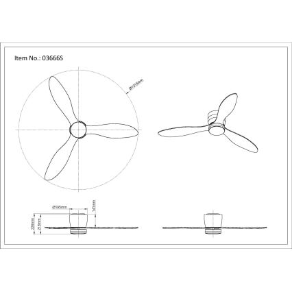 Globo - LED regulējams griestu ventilators LED/20W/230V 3000-6500K + tālvadība