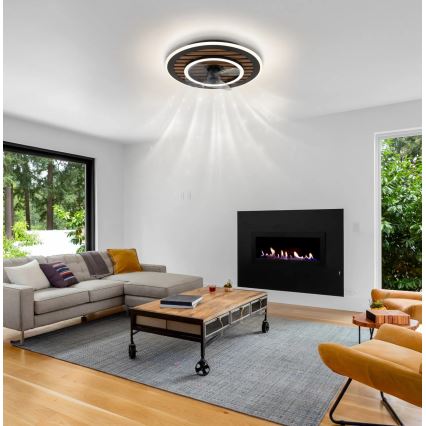 Globo - LED griestu ventilators ar regulējamu apgaismojumu LED/36W/230V 2700-6000K melns + tālvadība