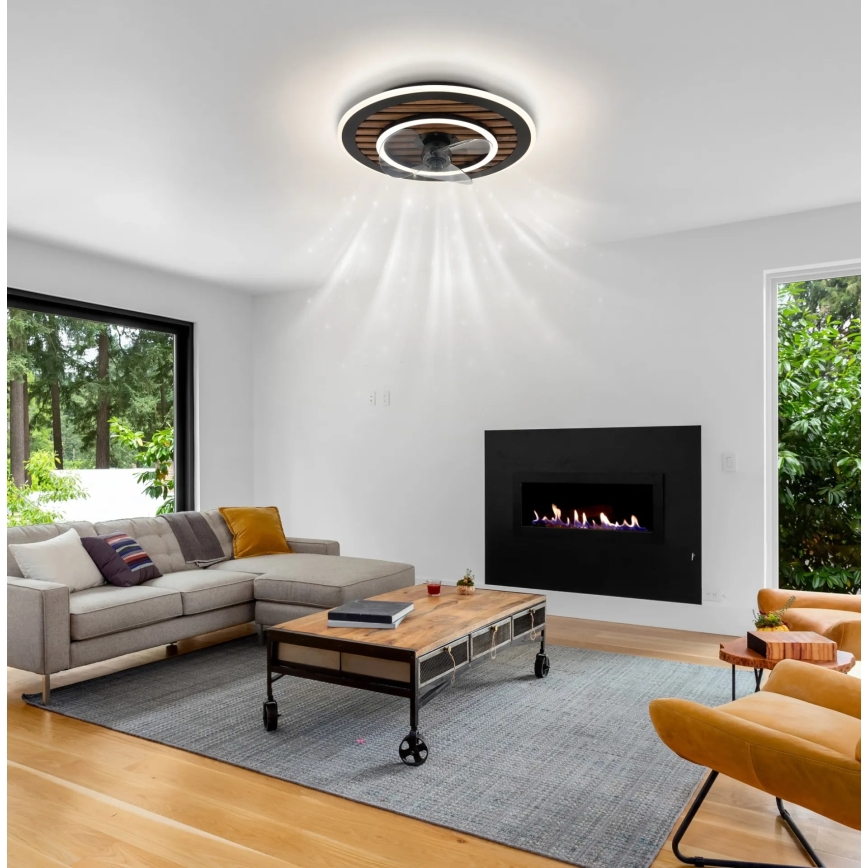 Globo - LED griestu ventilators ar regulējamu apgaismojumu LED/36W/230V 2700-6000K melns + tālvadība
