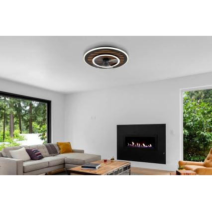 Globo - LED griestu ventilators ar regulējamu apgaismojumu LED/36W/230V 2700-6000K melns + tālvadība