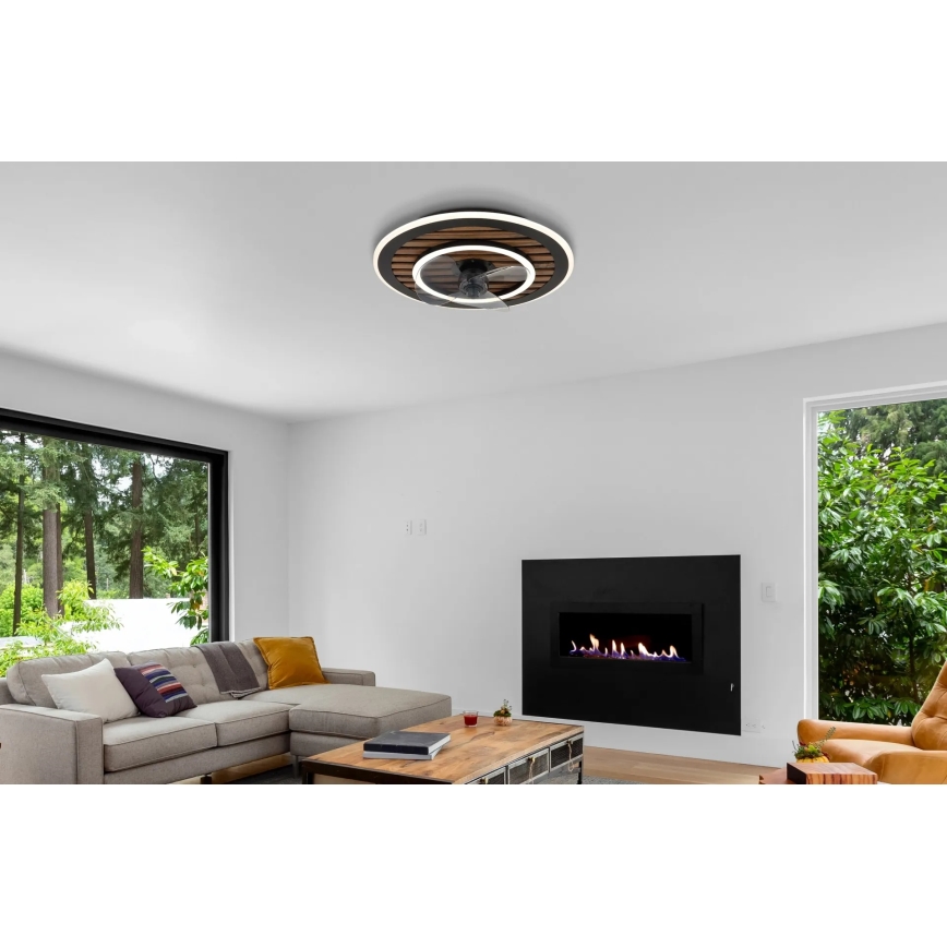 Globo - LED griestu ventilators ar regulējamu apgaismojumu LED/36W/230V 2700-6000K melns + tālvadība