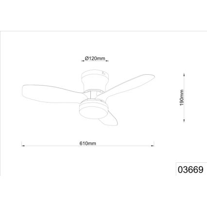 Globo - Aptumšojams griestu ventilators ar LED/15W/230V 2700-6500K, melns + tālvadība