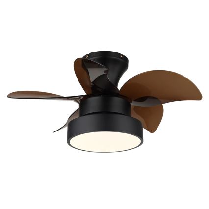 Globo - griestu ventilators ar dimējamu LED apgaismojumu, 22 W, 230 V, 3000/4500/6000 K, brūns + tālvadība