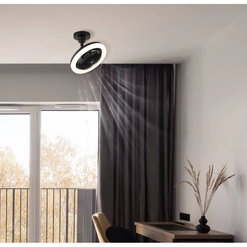 Globo - LED regulējams griestu ventilators LED/20W/230V 3000-6500K melns + tālvadība