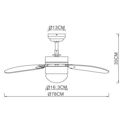 Globo - Griestu ventilators 1xE14/60W/230V