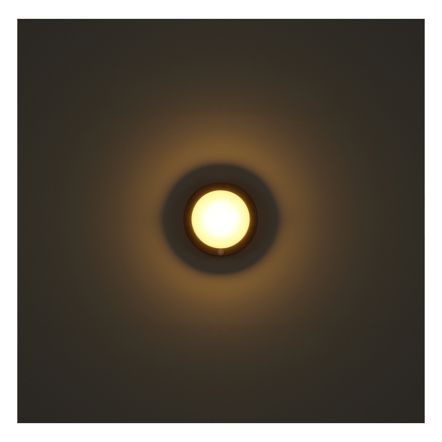 Globo - LED uzlādējams pieskāriena sienas gaismeklis LED/1,2W/3,7V diam. 15 cm 1800 mAh melns