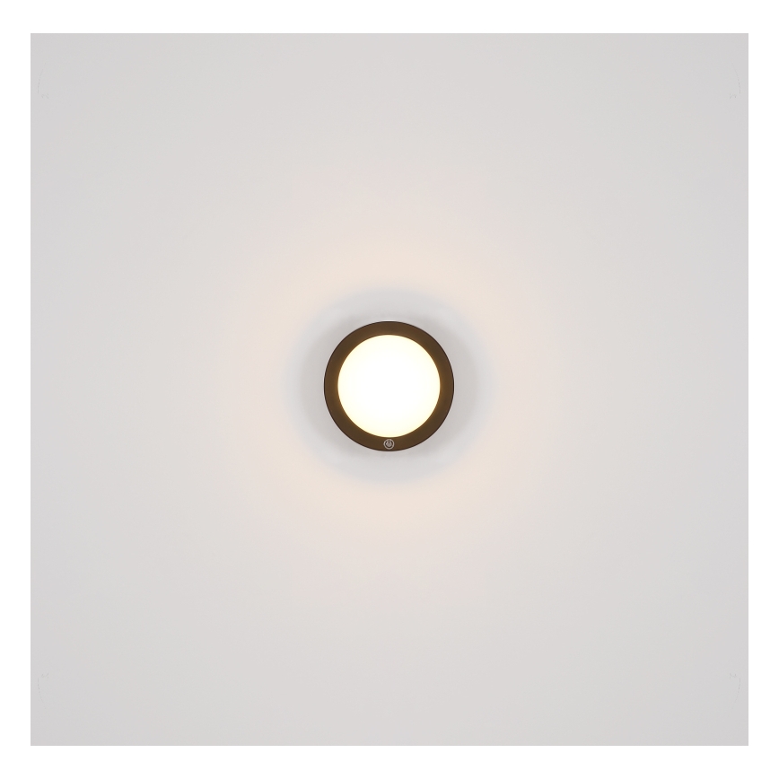 Globo - LED Uzlādējama Skārienvadāma sienas lampa LED/1,2W/3,7V d. 15 cm 1800 mAh melna
