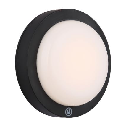 Globo - LED Uzlādējama Skārienvadāma sienas lampa LED/1,2W/3,7V d. 15 cm 1800 mAh melna