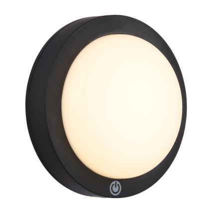 Globo - LED Uzlādējama Skārienvadāma sienas lampa LED/1,2W/3,7V d. 15 cm 1800 mAh melna
