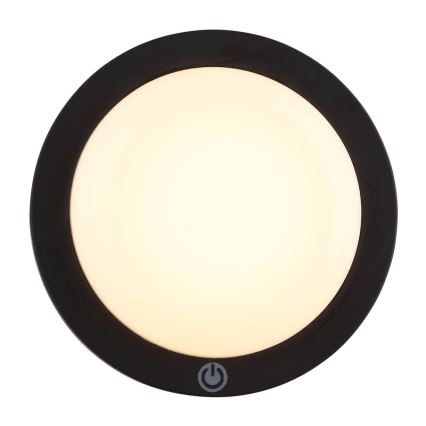 Globo - LED Uzlādējama Skārienvadāma sienas lampa LED/1,2W/3,7V d. 15 cm 1800 mAh melna
