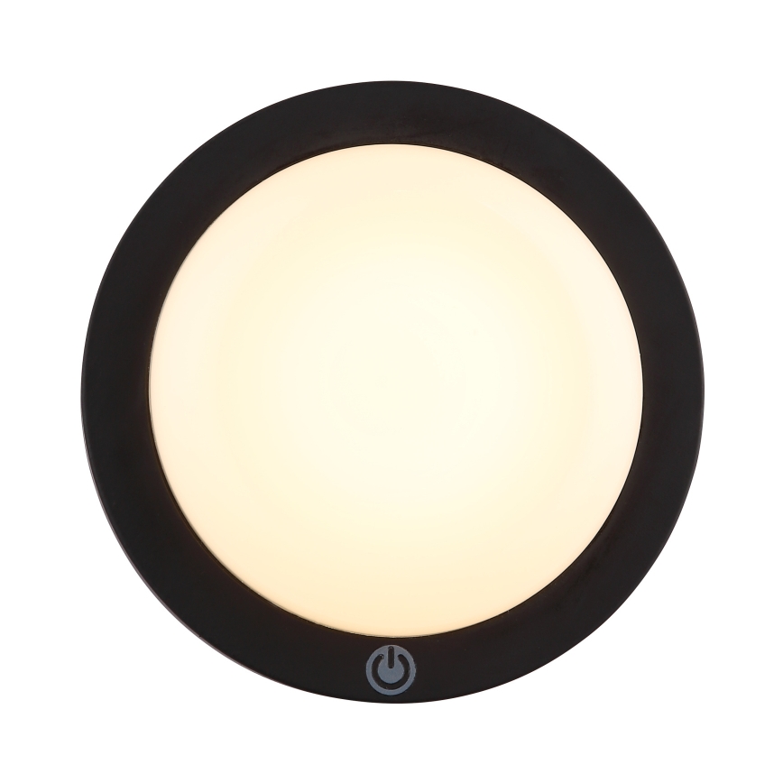 Globo - LED Uzlādējama Skārienvadāma sienas lampa LED/1,2W/3,7V d. 15 cm 1800 mAh melna