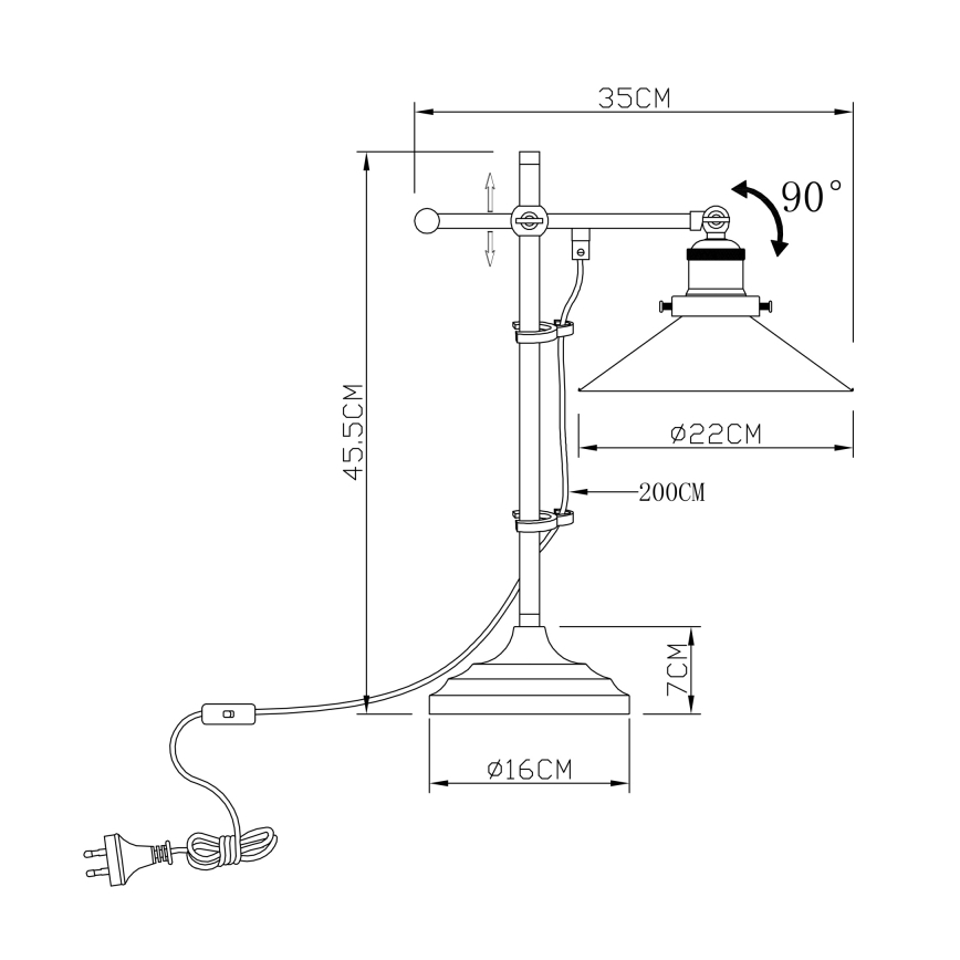 Globo - Galda lampa 1xE27/60W/230V