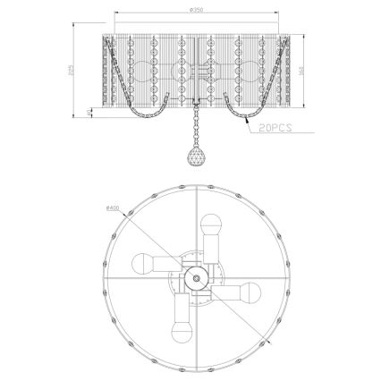 Globo - Kristāla griestu gaismeklis 4xE14/40W/230V