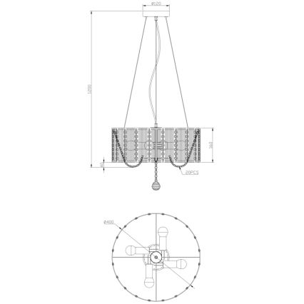 Globo - Kristāla lustra ar auklu 4xE14/40W/230V